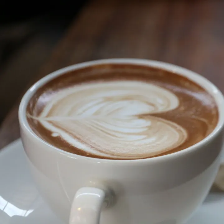 A latte at a café
